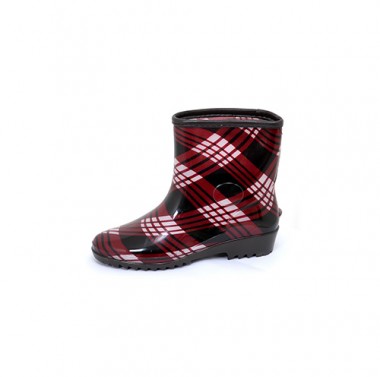 Women’s Short Boots Check Red